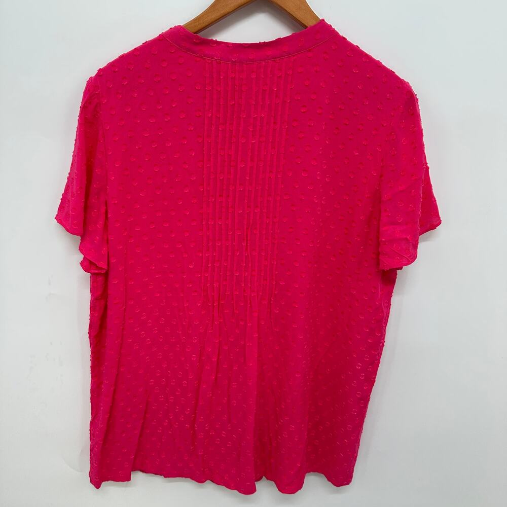 SOFT SURROUNDINGS Pink Dot Offshort Blouse Top // L - Picture 7 of 7